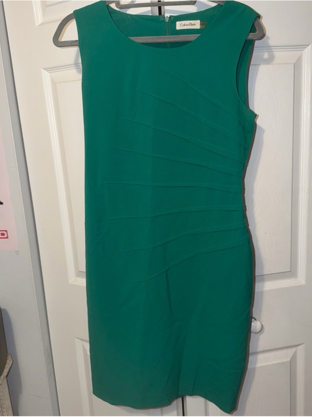 Calvin Klein Teal Sheath Midi Dress